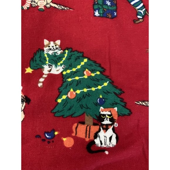 Old Navy Flannel Pajama Pant Sleep Lounge Red Holiday Pets Cotton 2XL 34" Inseam - Picture 10 of 16